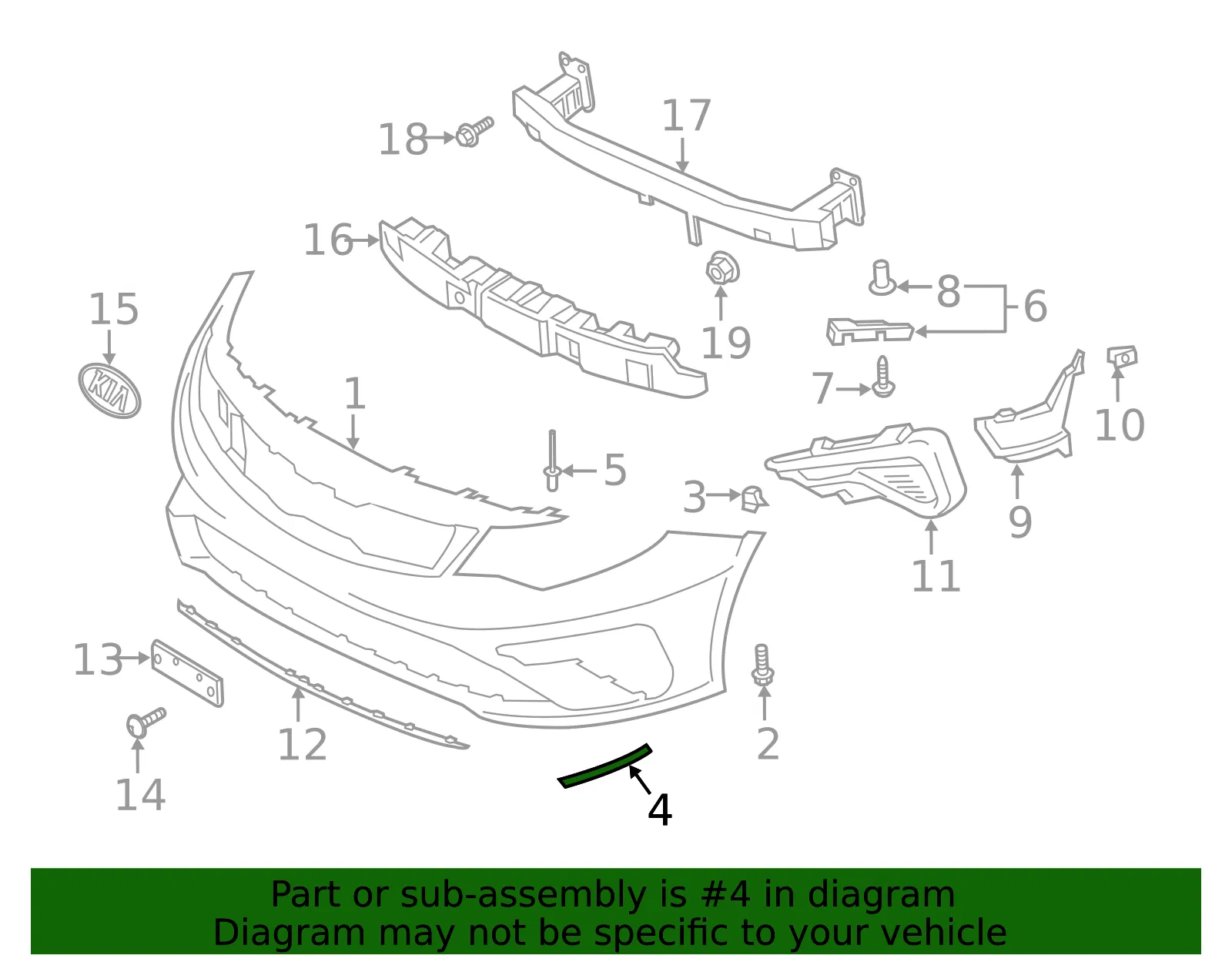 Front Bracket - Driver's Side (LH) - Kia (86551-D5000) - view 3