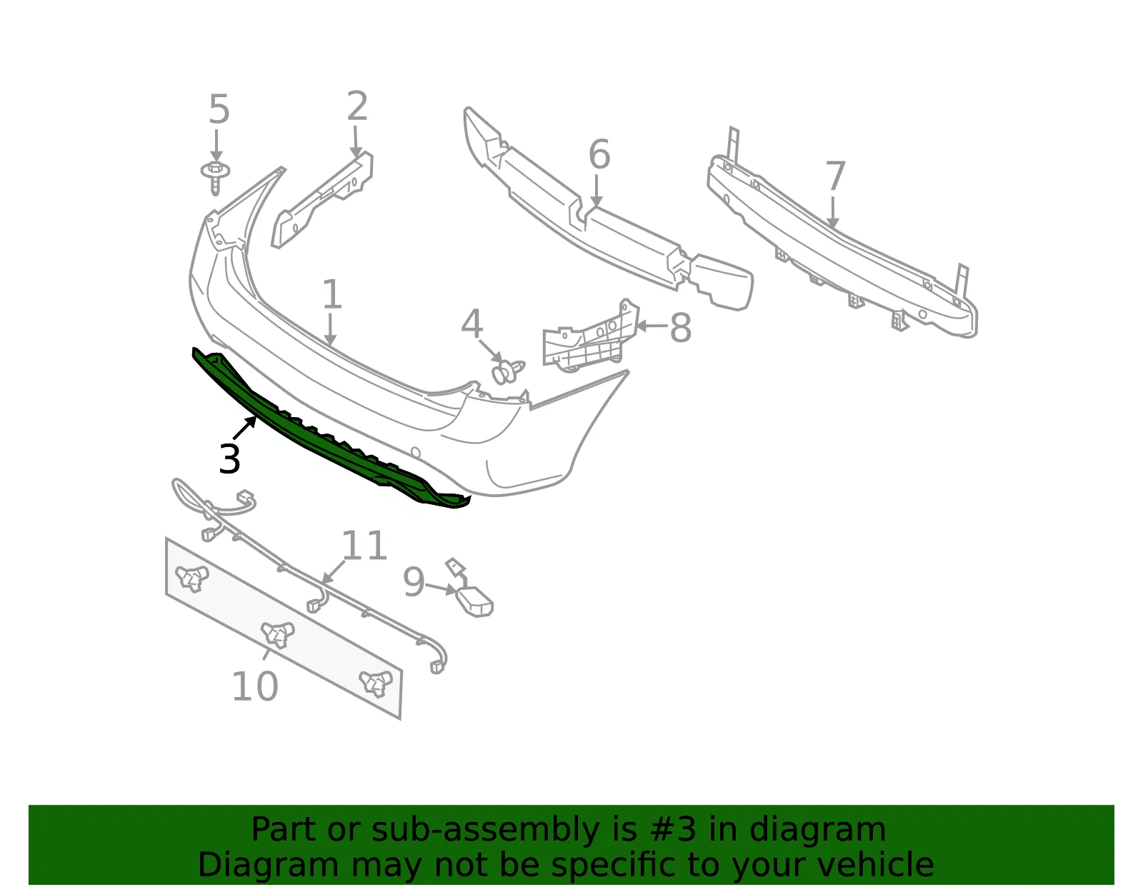 Center Cover - Kia (86611-1D100) - view 2
