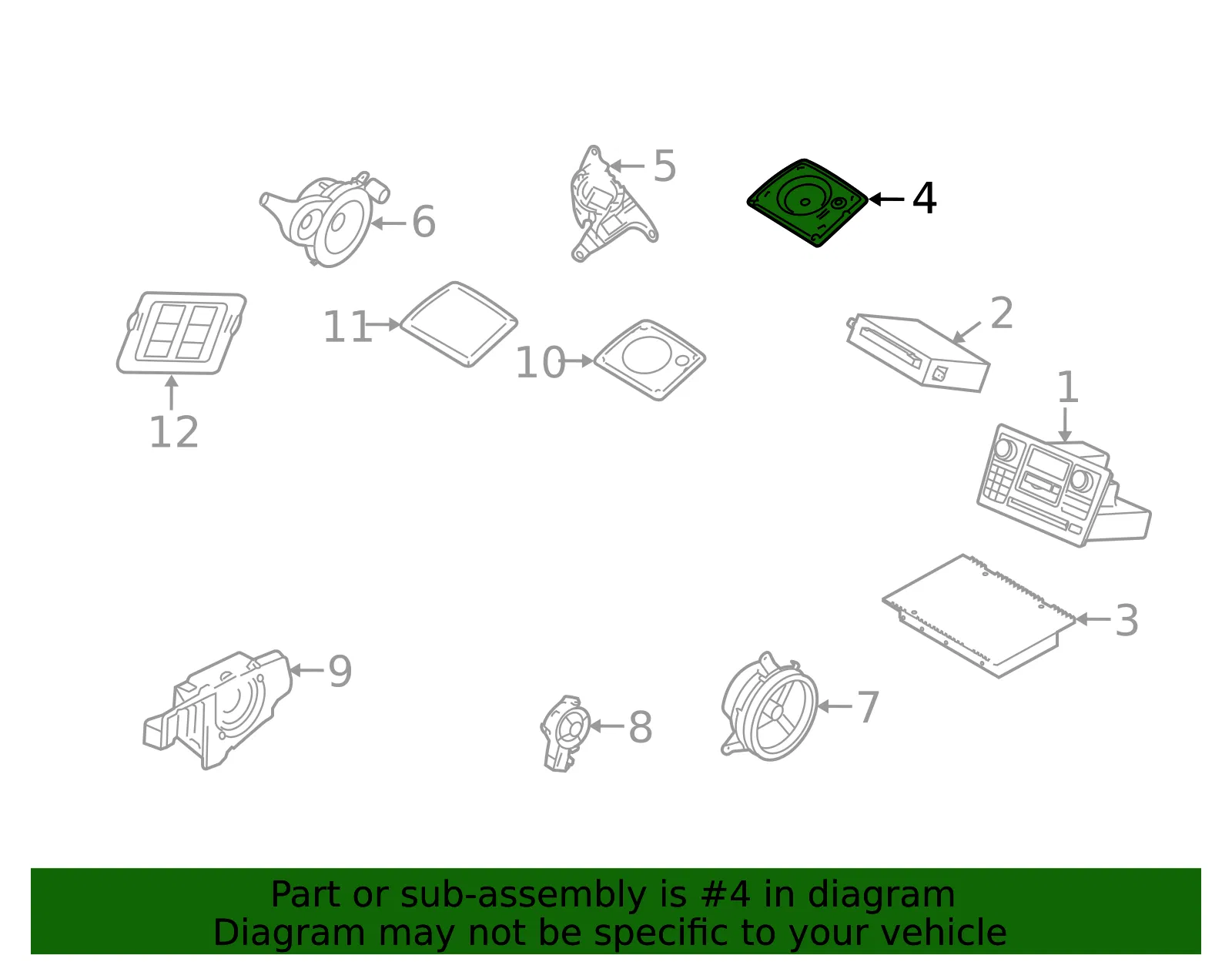 Inst Panel Speaker - Volvo (30752350) - view 2