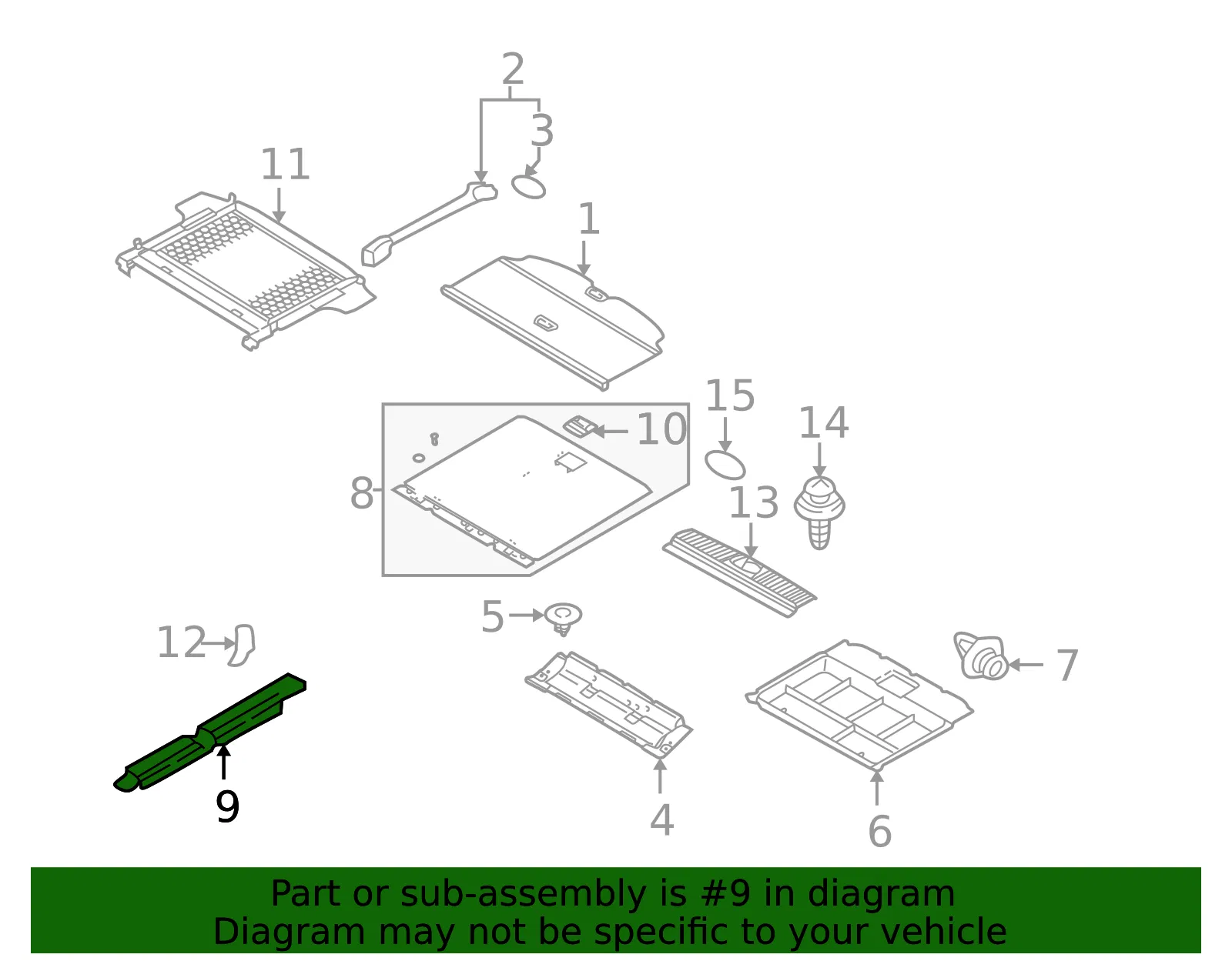 Floor Cover Side Bracket - Driver's Side (LH) - Kia (87262-3E100) - view 2