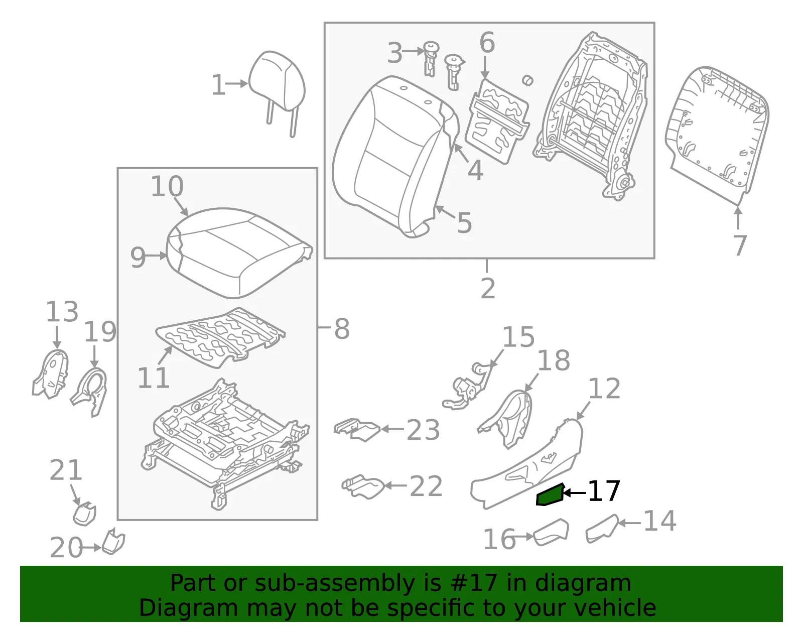 Cap - Driver's Side (LH) - Kia (88173-1U010VA) - view 2