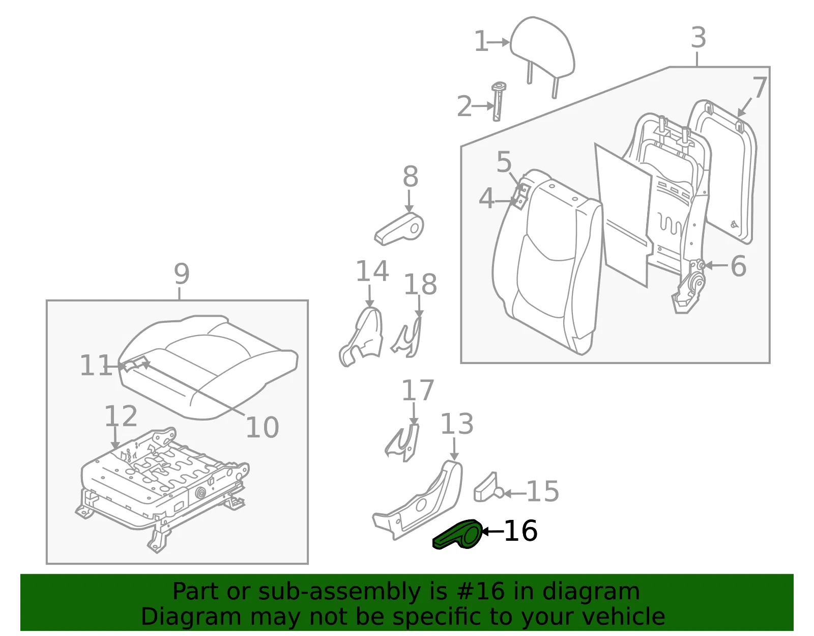 Height Adjuster - Driver's Side (LH) - Kia (88185-2K000WK) - view 2