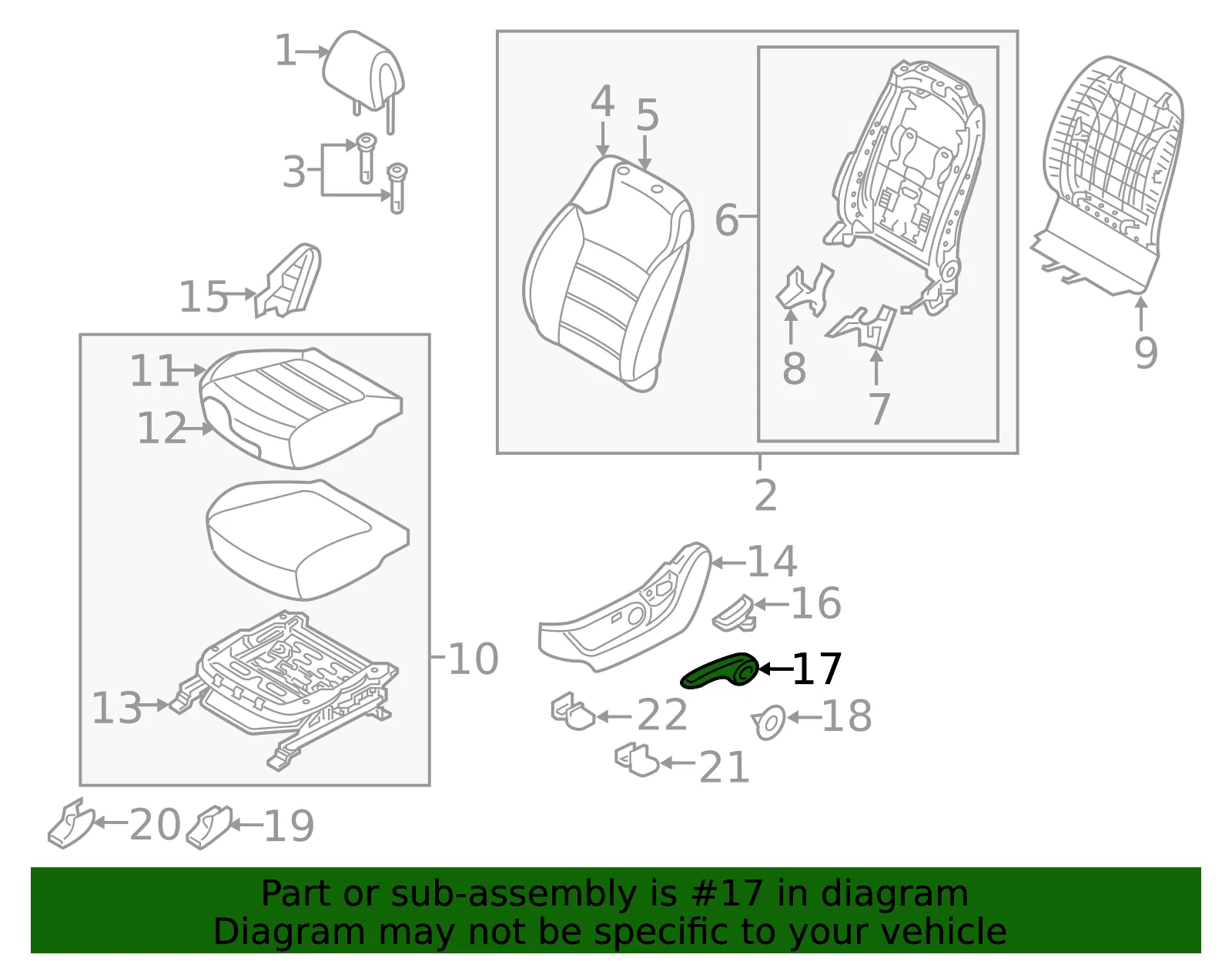 Height Adjuster - Driver's Side (LH) - Kia (88188-C6000WK) - view 2