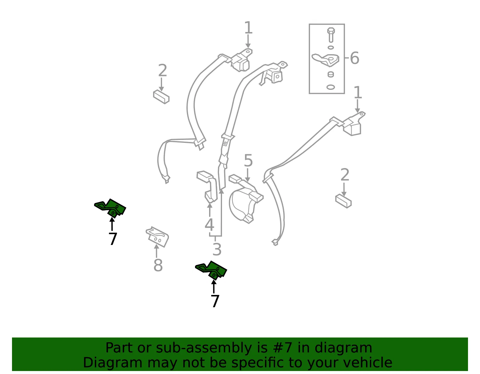 Child Restraint Anchor Plate - Kia (89899-3R021) - view 2