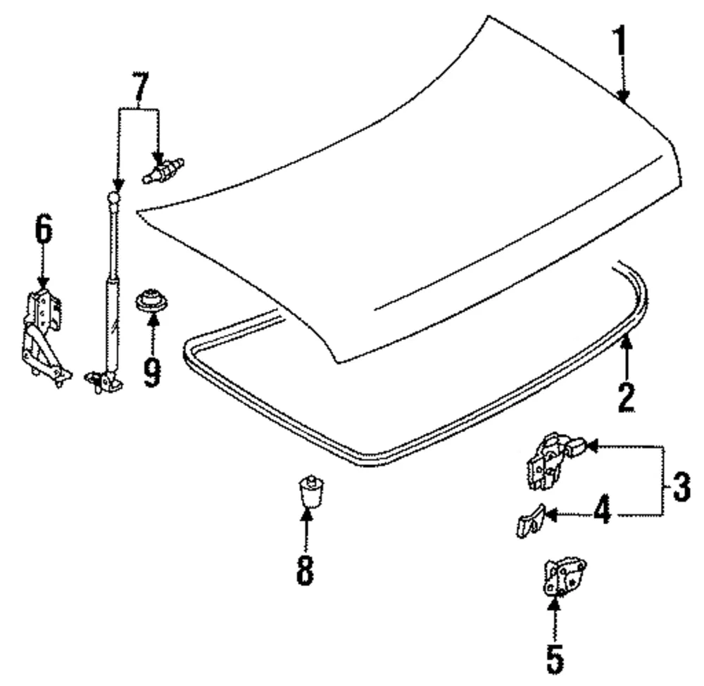 Trunk Lid Lift Support - Mazda (8bh156940a)