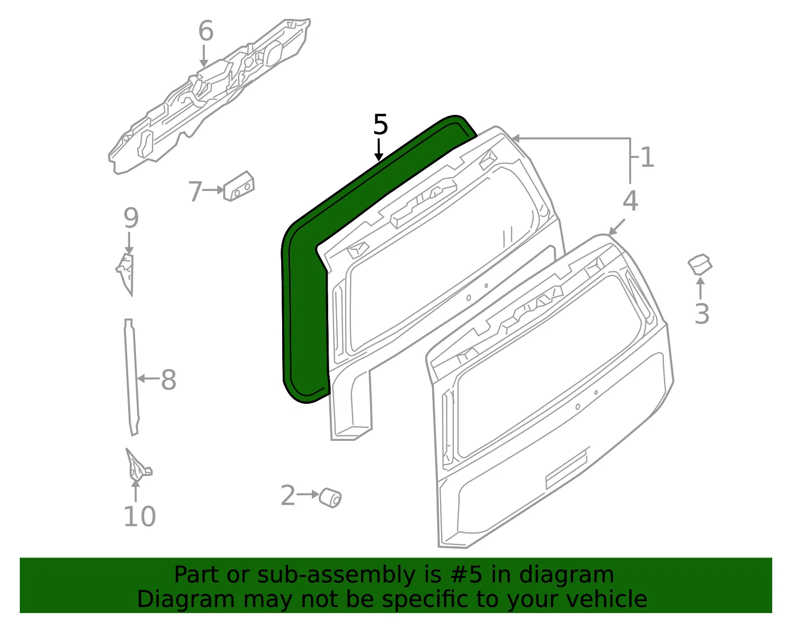 Hatch Seal - Nissan (90832-7S00A) - view 4