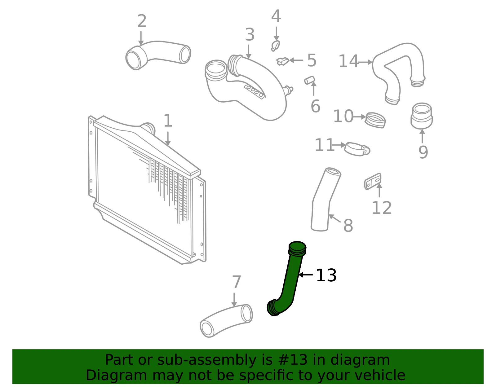 Inter-Cooler Pipe - Volvo (9161090) - view 2