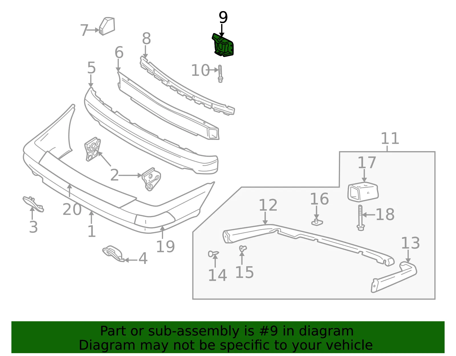 Support Bracket - Driver's Side (LH) - Volvo (9169447) - view 3