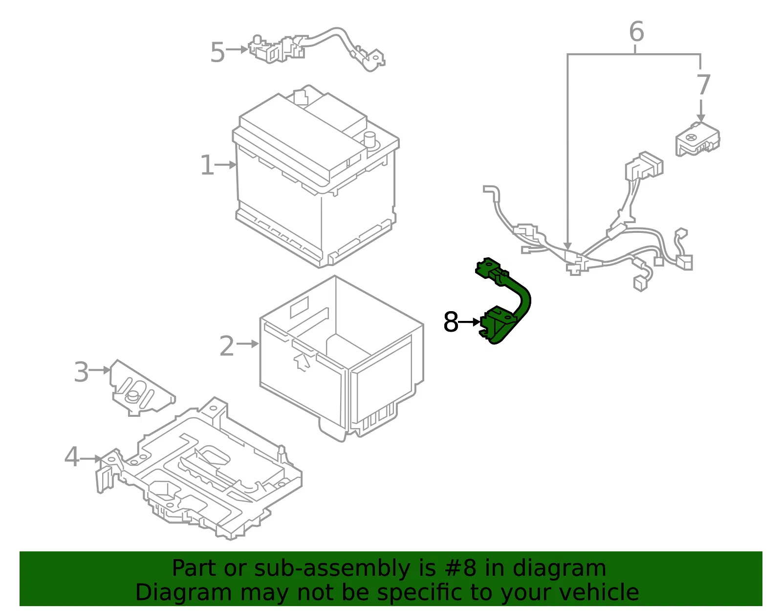 Ground Cable - Kia (91860-A7210) - view 2