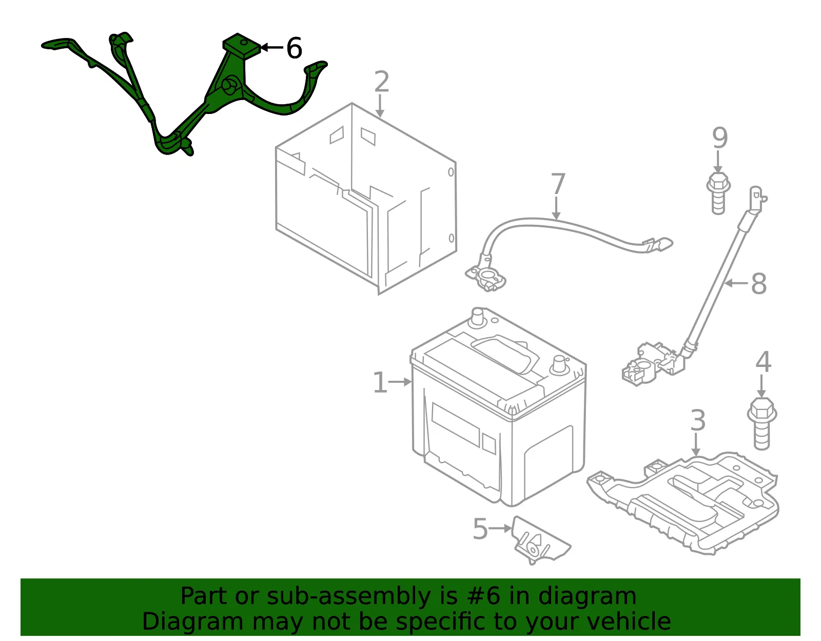 Positive Cable - Kia (91850-B2100) - view 2