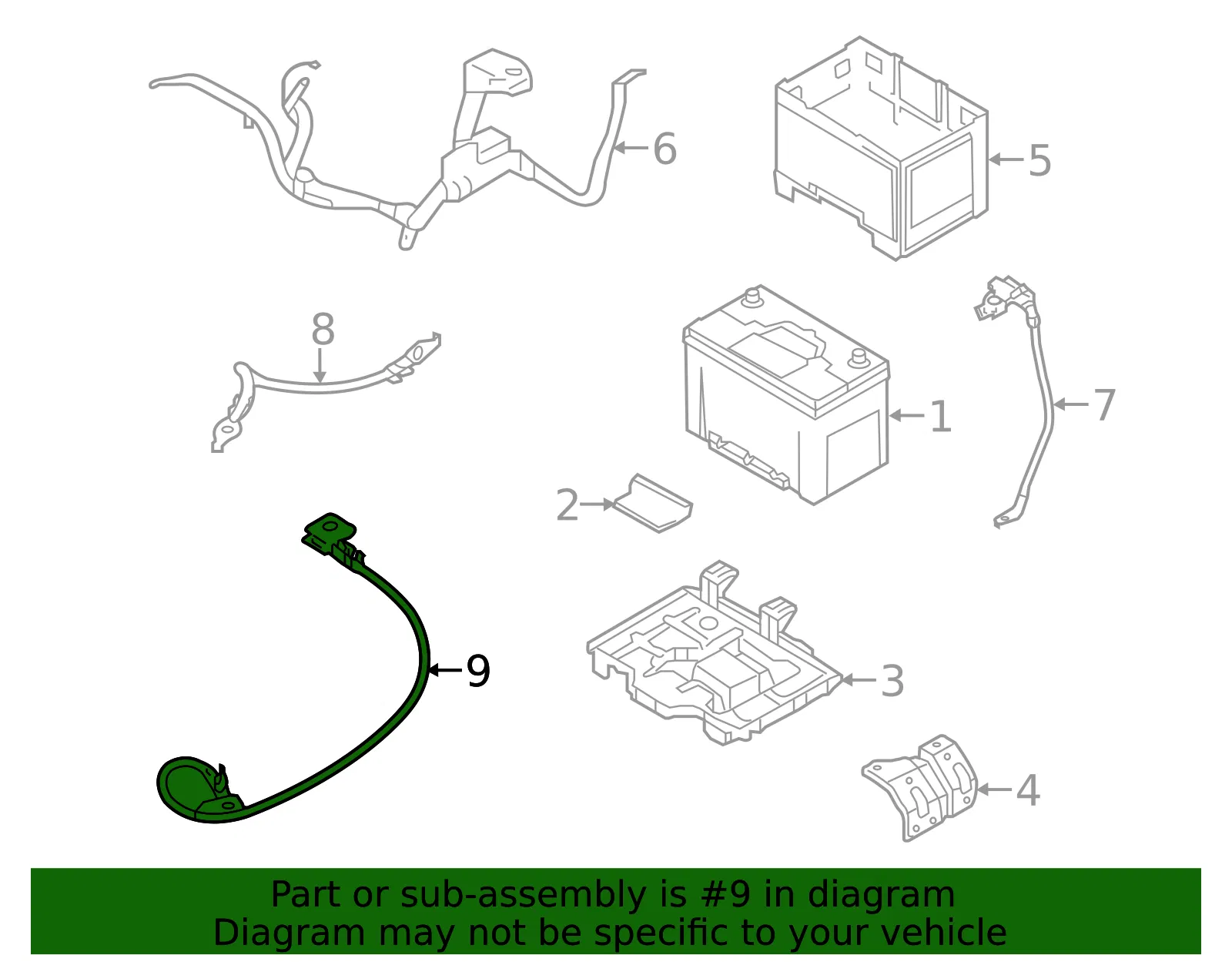 Ground Cable - Kia (91860-4C020) - view 2