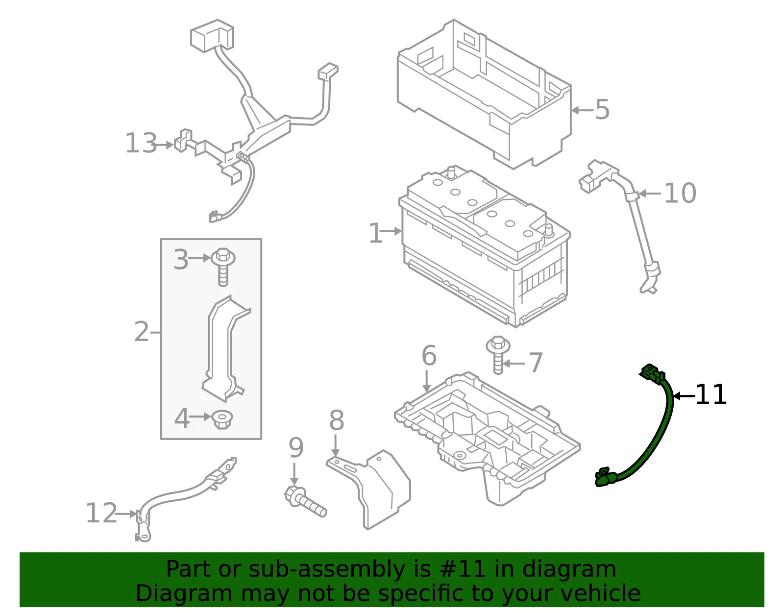 Negative Cable - Kia (91860-A9510) - view 2