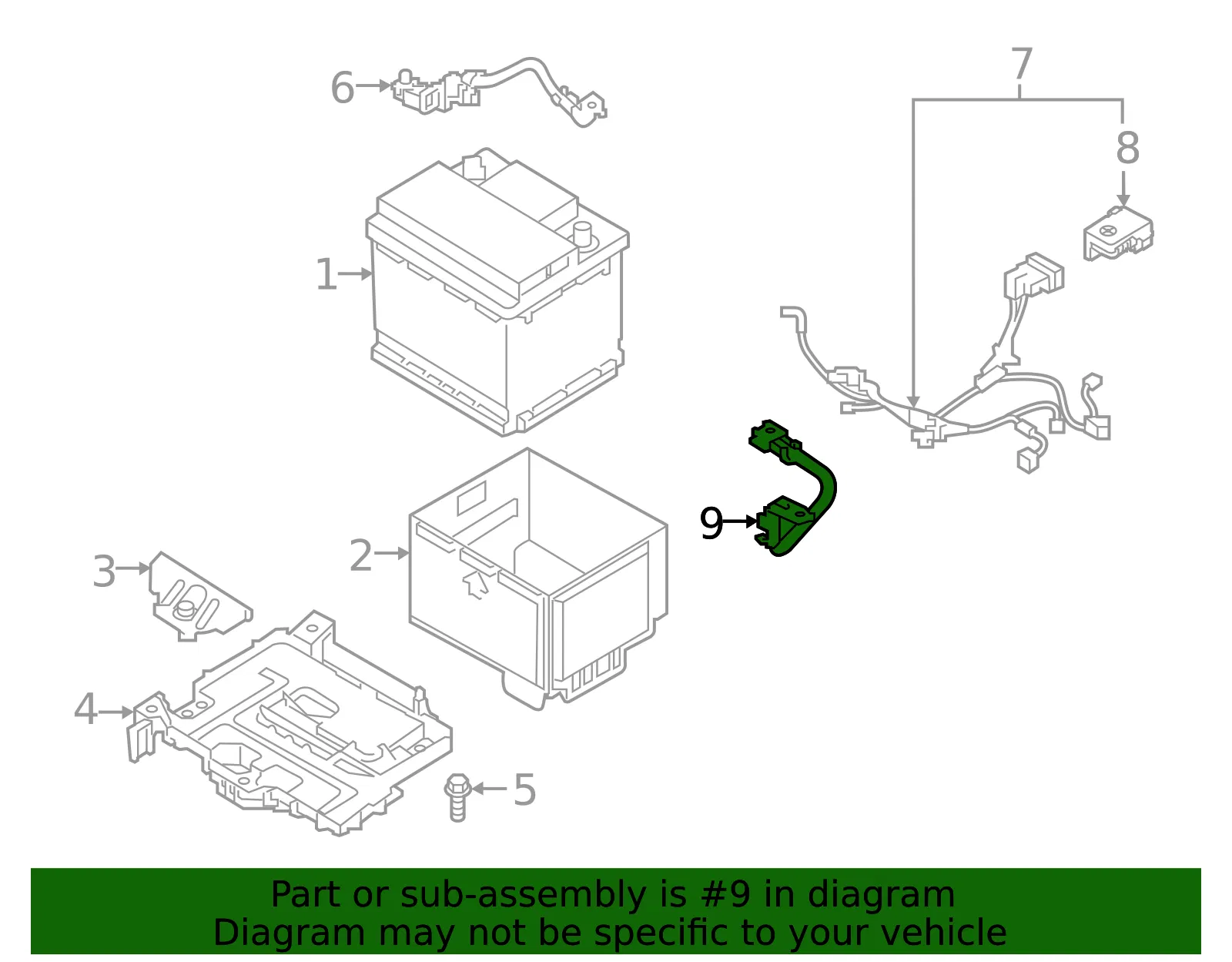 Ground Cable - Kia (91860-B0230) - view 2