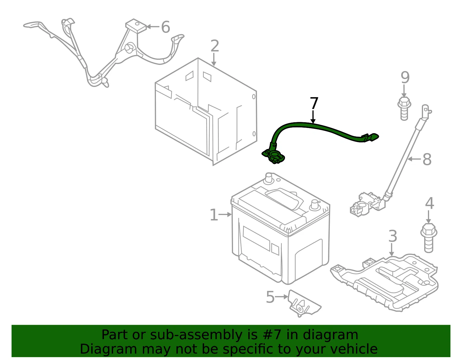 Negative Cable - Kia (91860-B2010) - view 2