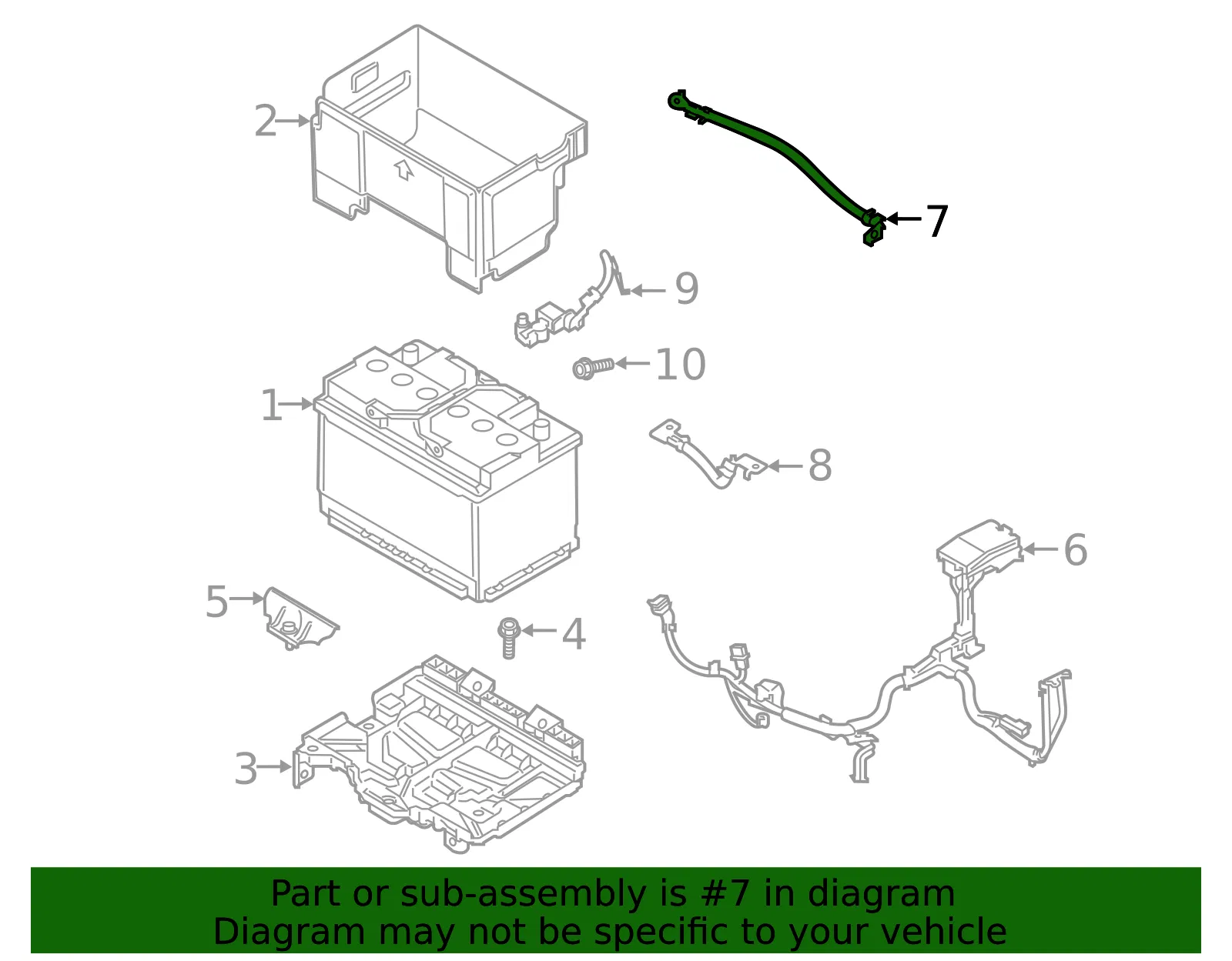 Ground Cable - Kia (91861-K0030) - view 2