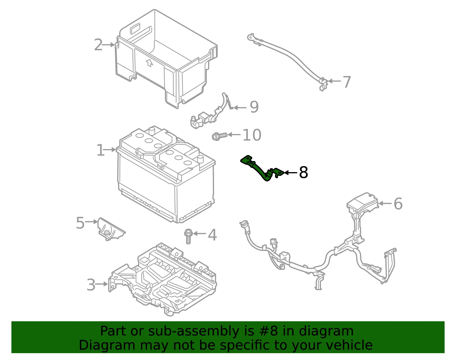 Ground Cable - Kia (91862-K0070) - view 2