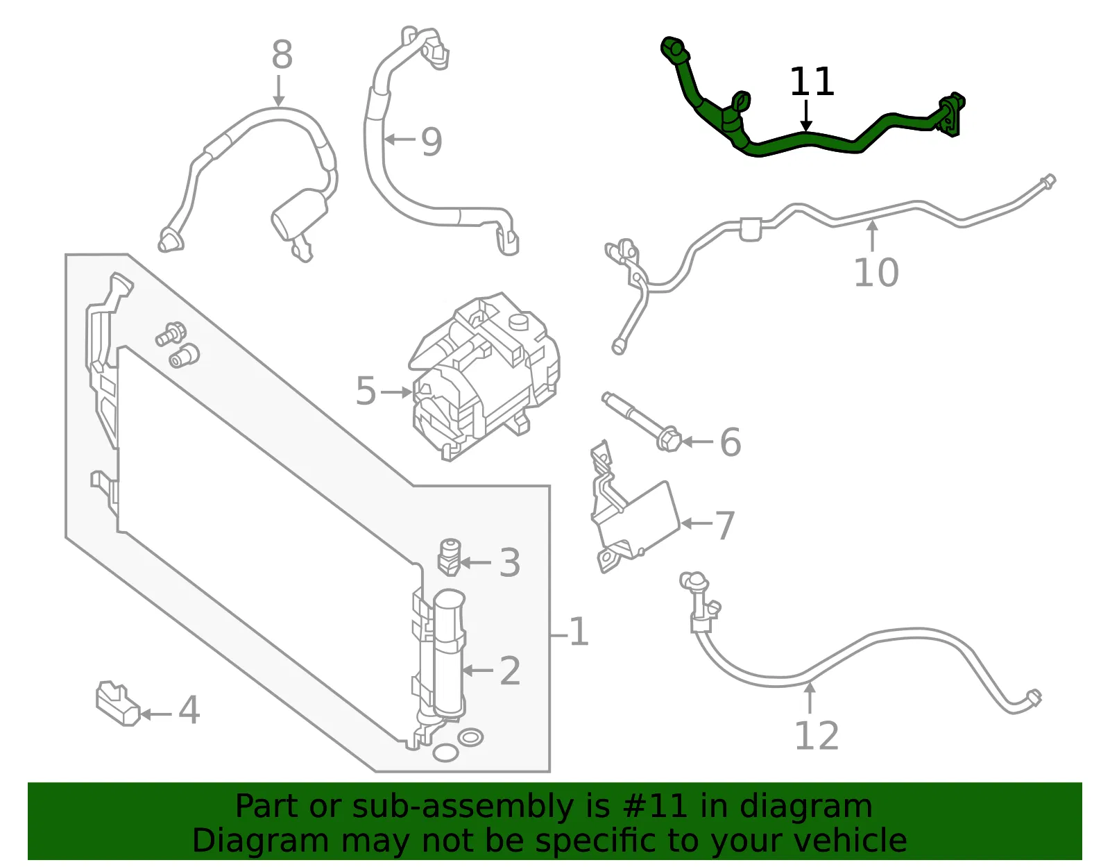 A/C Refrigerant Suction Hose - Nissan (92450-6WK0A) - view 2