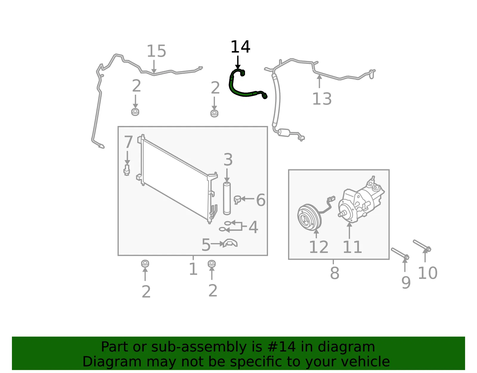 A/C Refrigerant Discharge Hose - Nissan (92490-EL000) - view 4