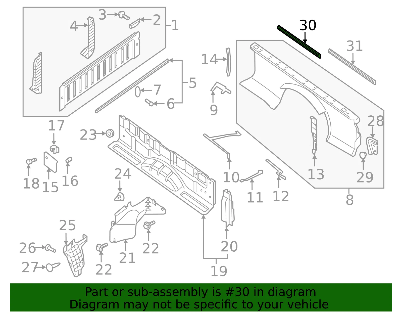 Truck Bed Side Rail - Nissan (93391-ZR00A) - view 2