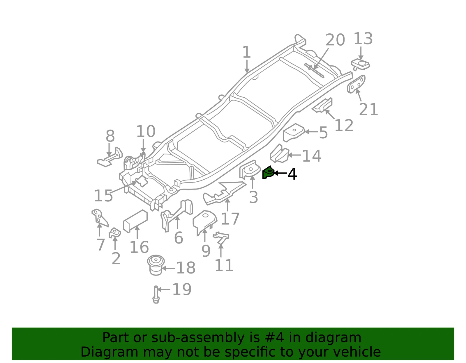 Cab Mount Bracket - Nissan (95132-EA030) - view 2