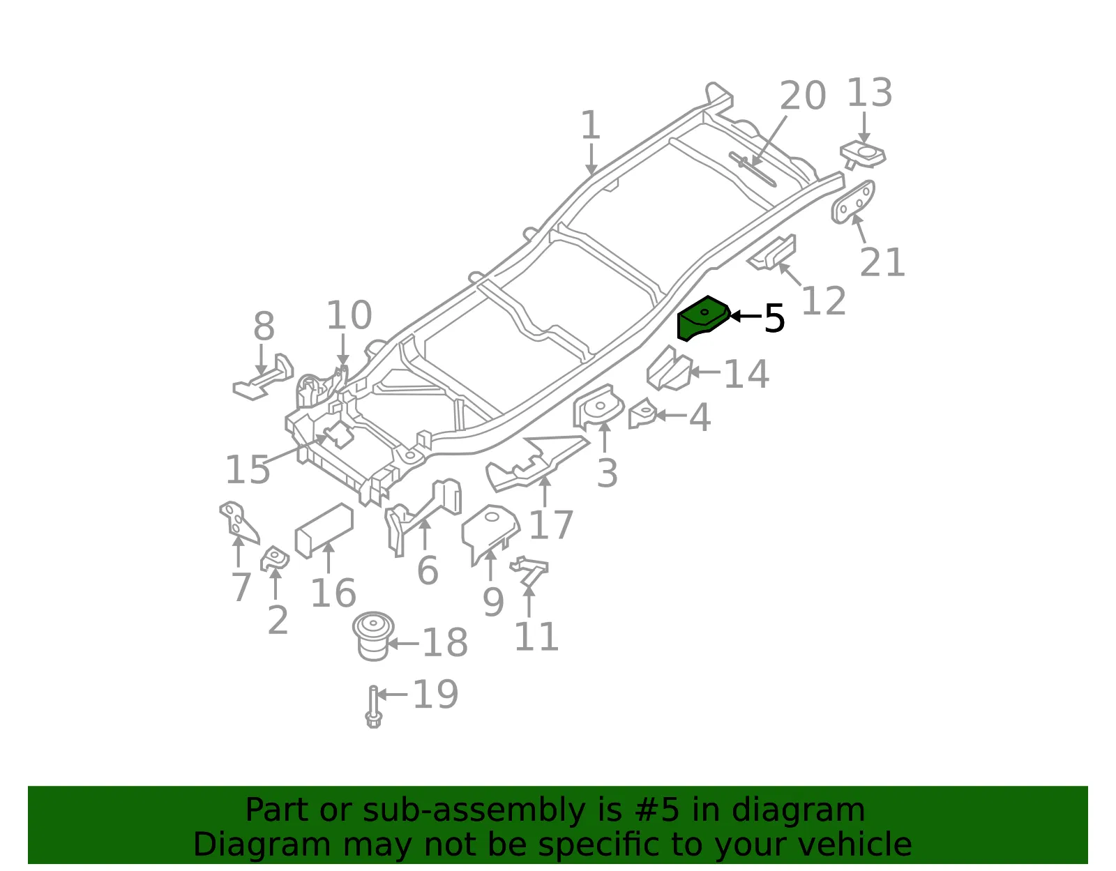 Cab Mount Bracket - Driver's Side (LH) - Nissan (95141-EB030) - view 2
