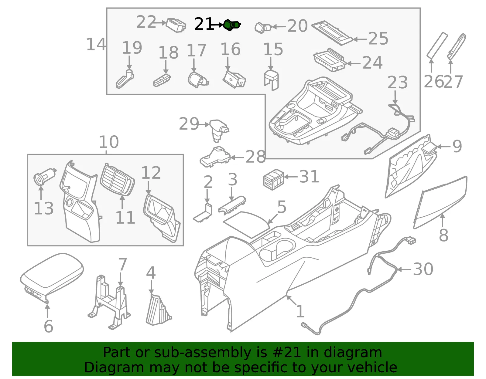 Auxiliary Jack - Kia (96125-K0500) - view 2