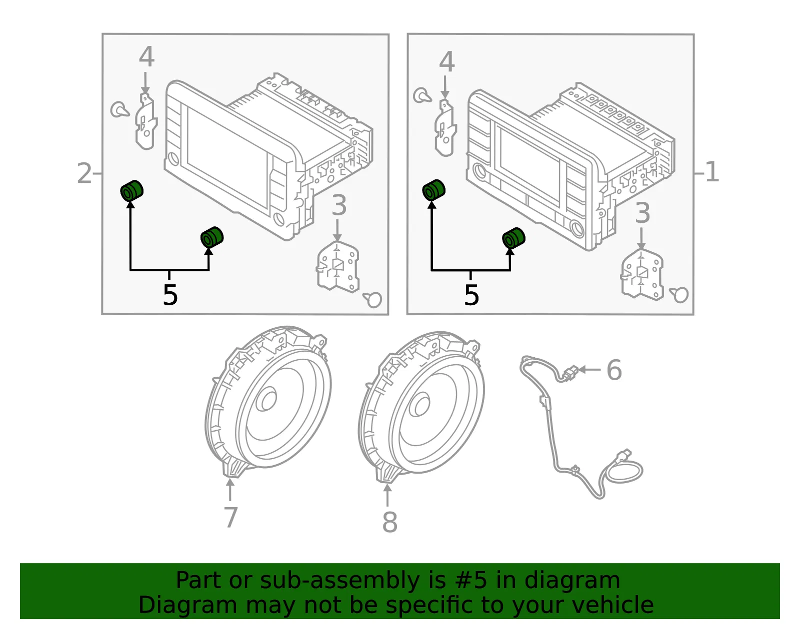 Radio Knob - Kia (96173-H9000FHV) - view 2
