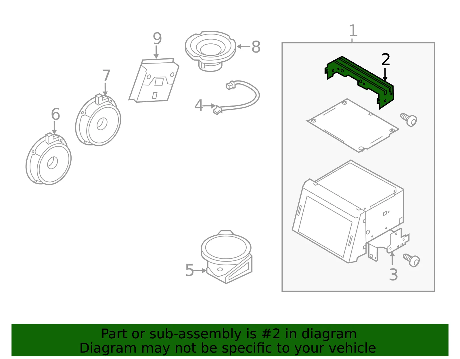Radio Upper Bracket - Kia (96175-2T100) - view 2