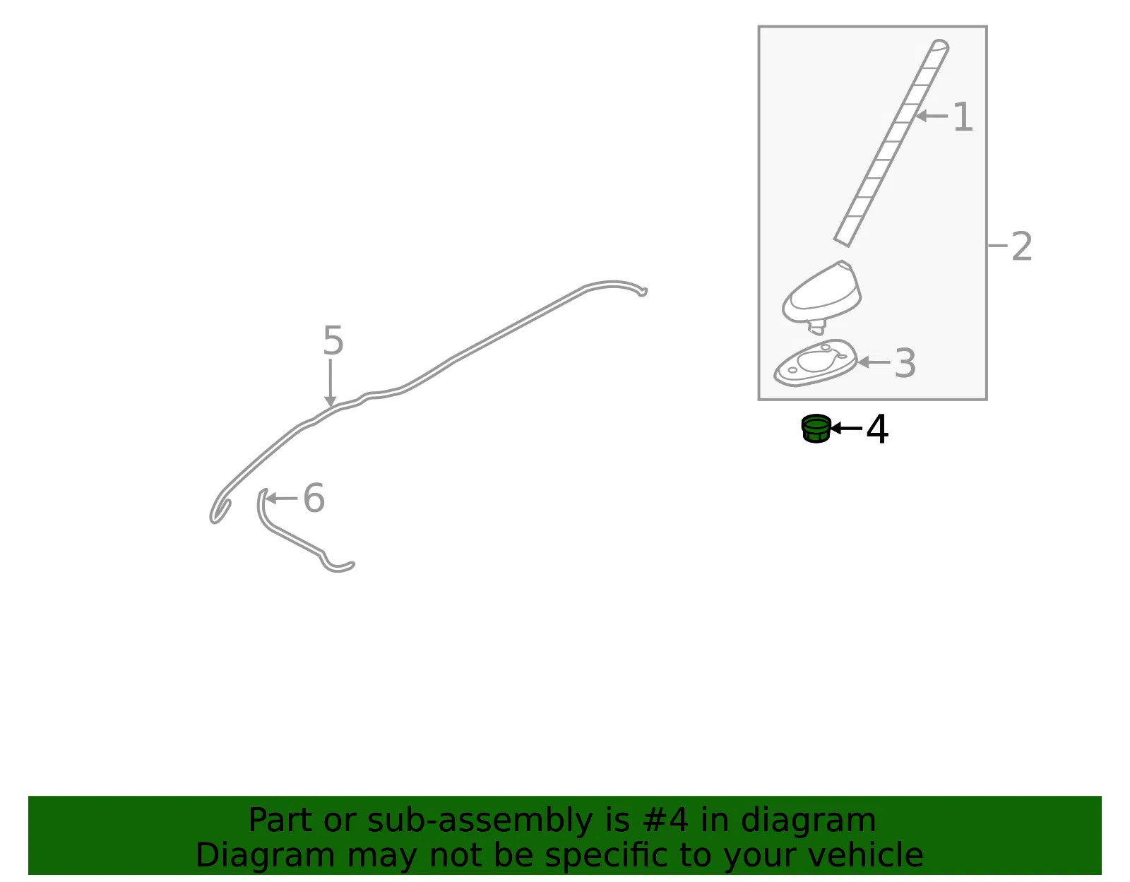 Radio Antenna Mast Nut - Kia (96217-2J000) - view 2