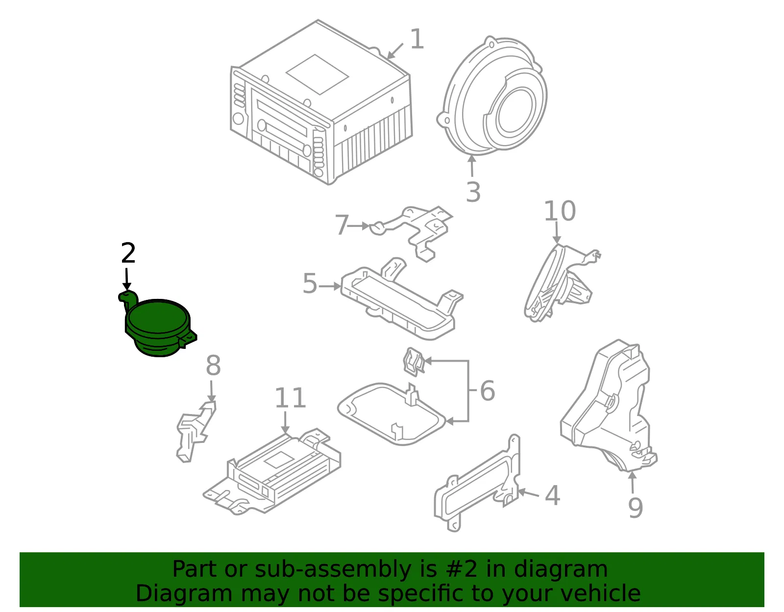 Inst Panel Speaker - Kia (96360-4D100) - view 2