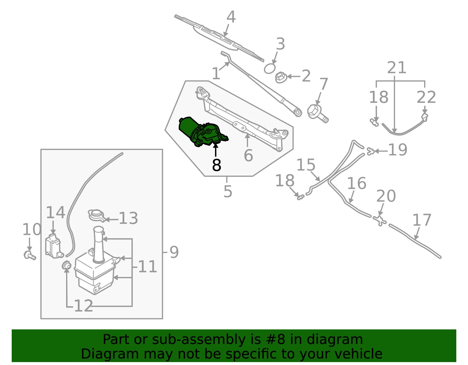 Wiper Motor - Kia (98110-2F000) - view 2