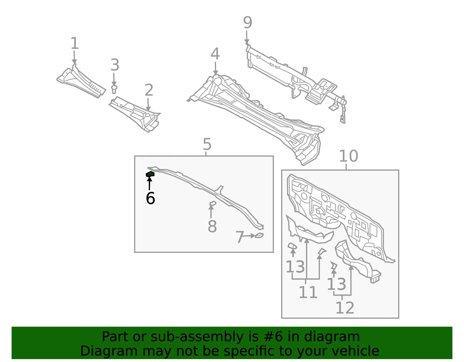 Panel Extension Rubber Seal - Kia (98154-3E000) - view 2