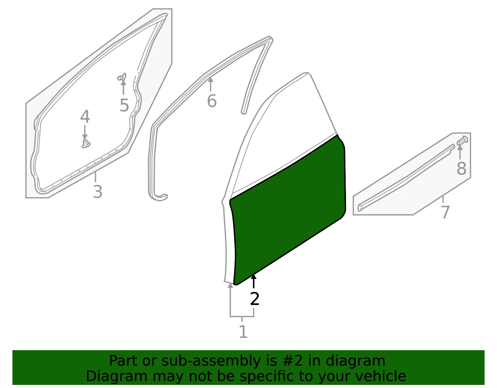 Outer Panel - Driver's Side (LH) - Mazda (B25D-59-031D) - view 2