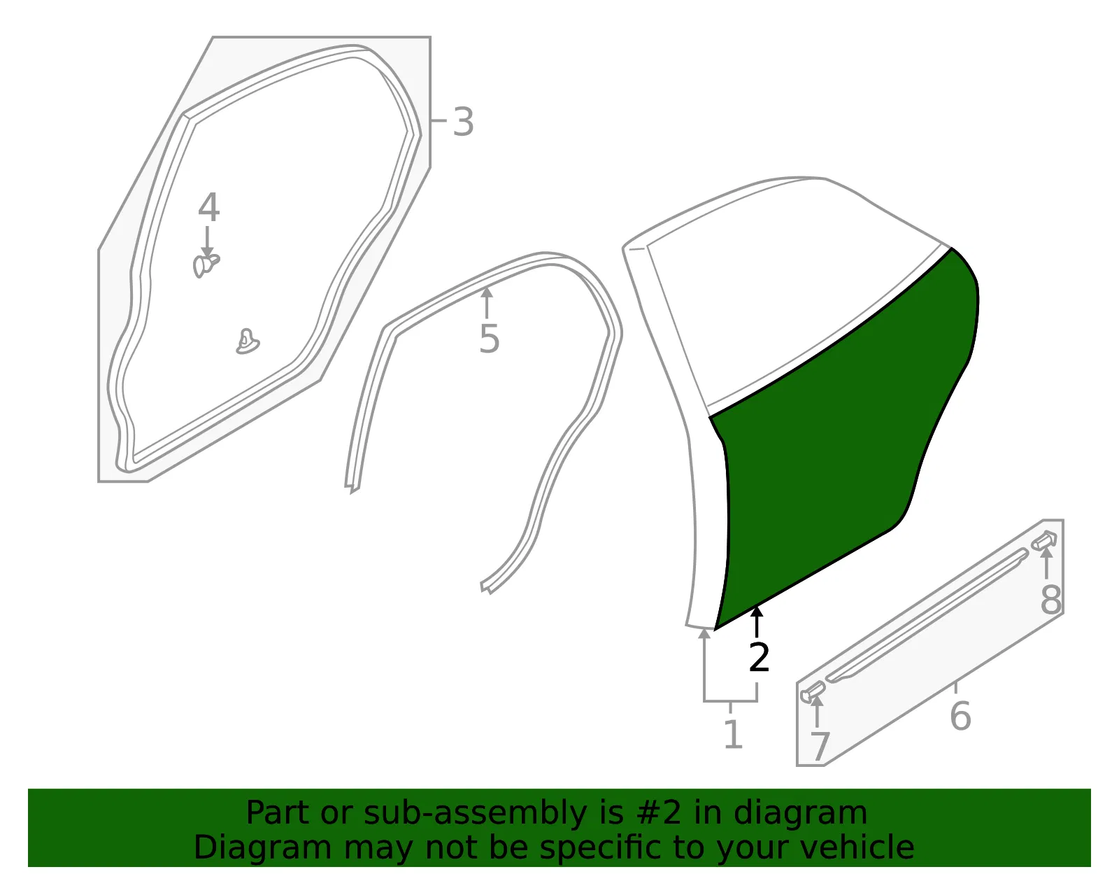 Outer Panel - Driver's Side (LH) - Mazda (B25D-73-031D) - view 2
