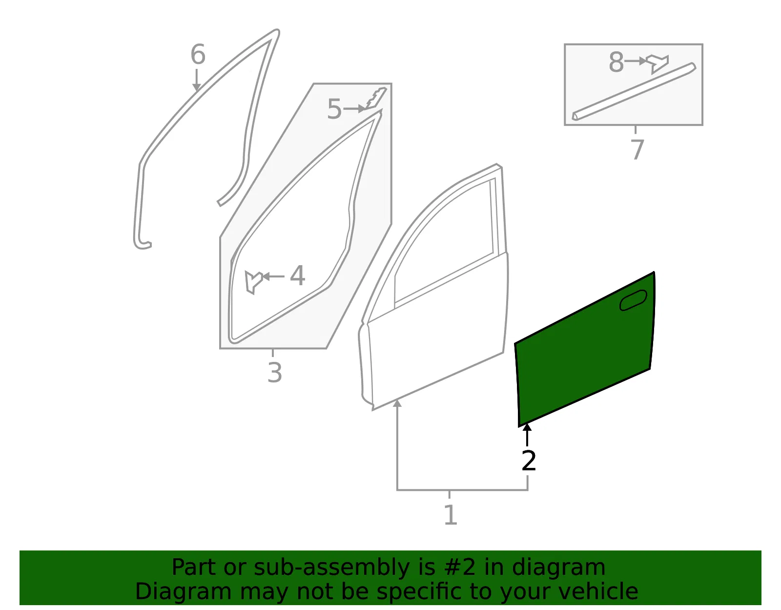 Outer Panel - Driver's Side (LH) - Mazda (BN8V-59-031E) - view 2