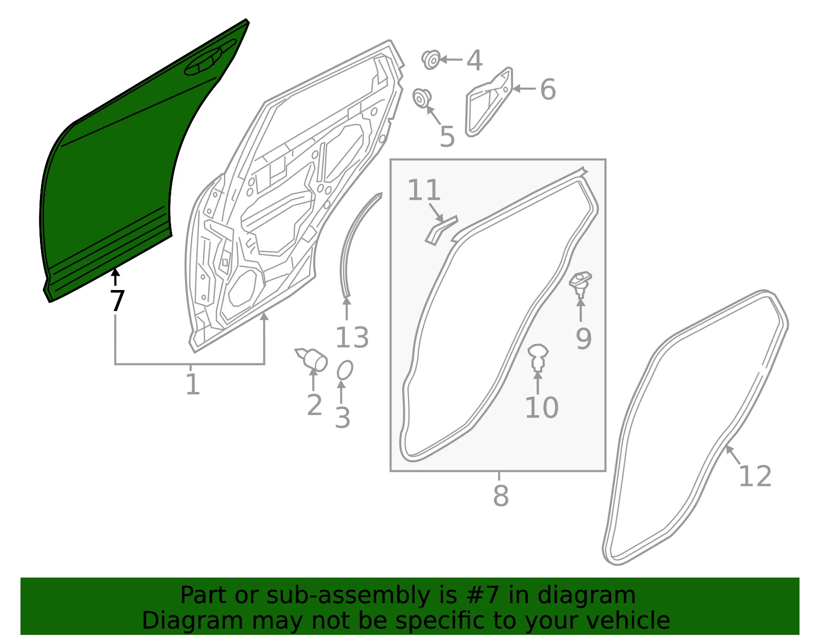 Outer Panel - Passenger Side (RH) - Mazda (D10E-72-031A) - view 2