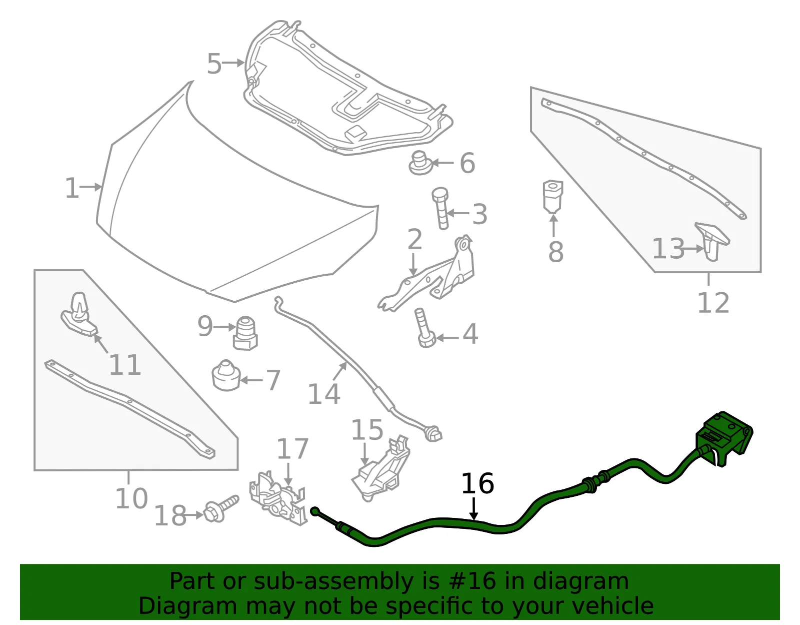 Release Cable - Mazda (DF71-56-720) - view 4