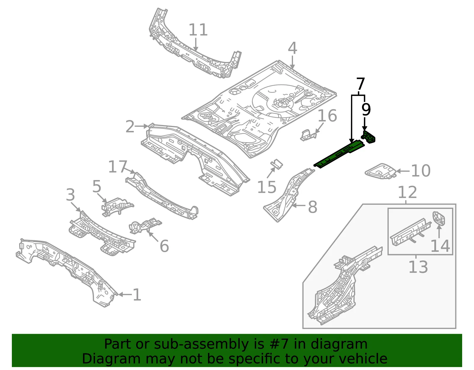 Frame R Side Up Left-hand - Mazda (DGH9-54-7FXB) - view 2
