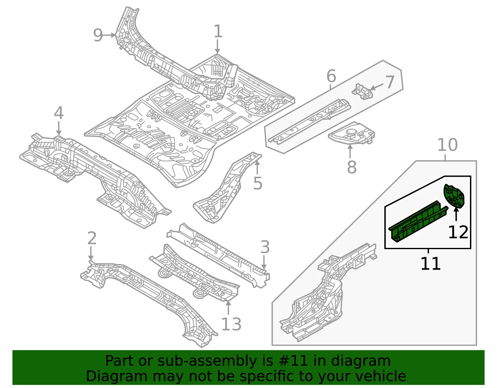 Rail Section - Mazda (DN4E-53-83YA) - view 2