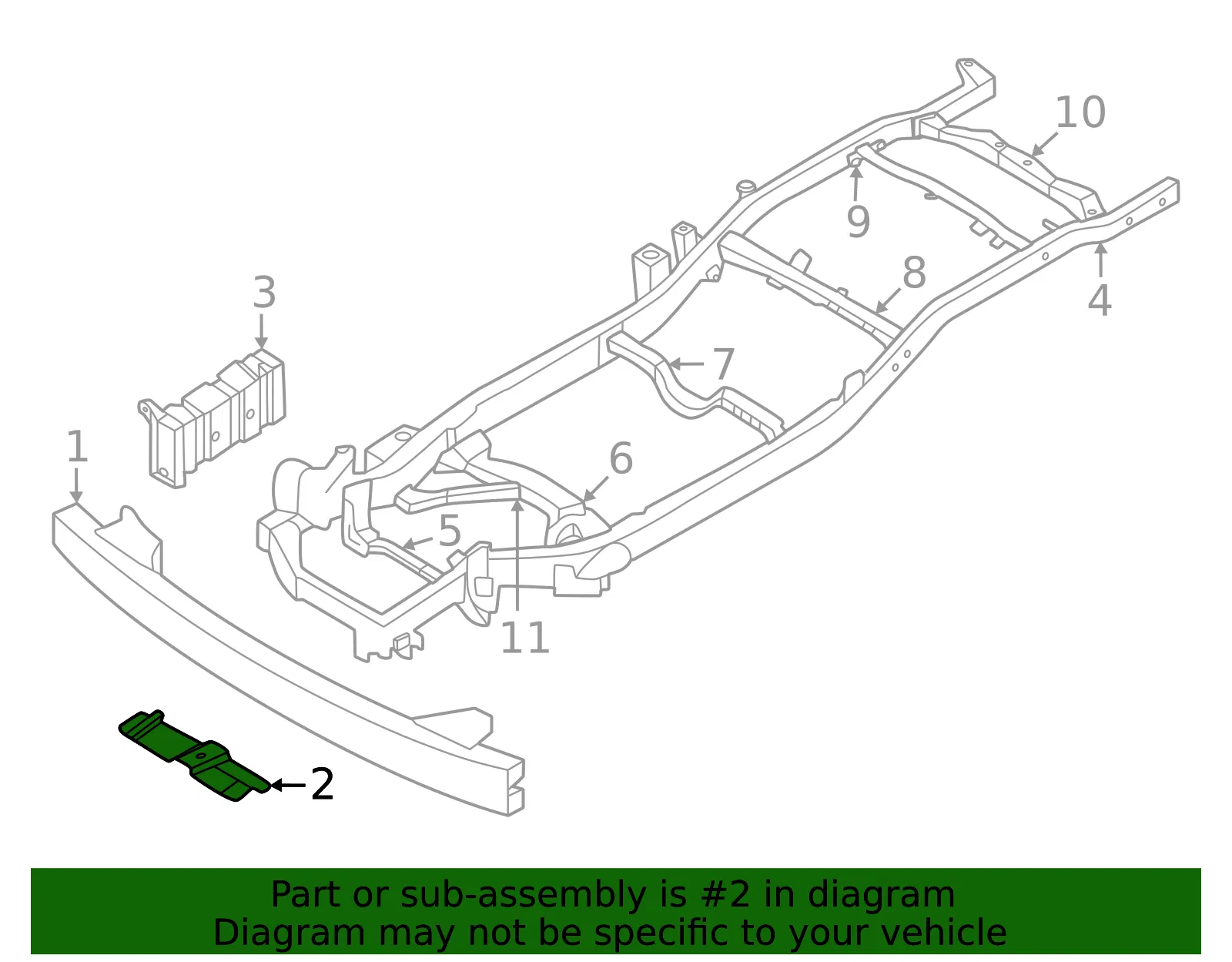 Impact Bar Bracket - Nissan (E3830-9BUAA) - view 2