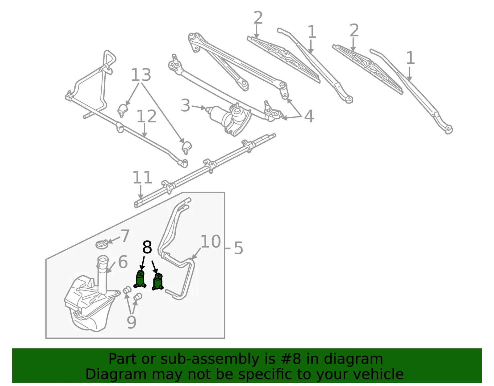 Washer Pump - Mazda (EC01-76-672B) - view 3