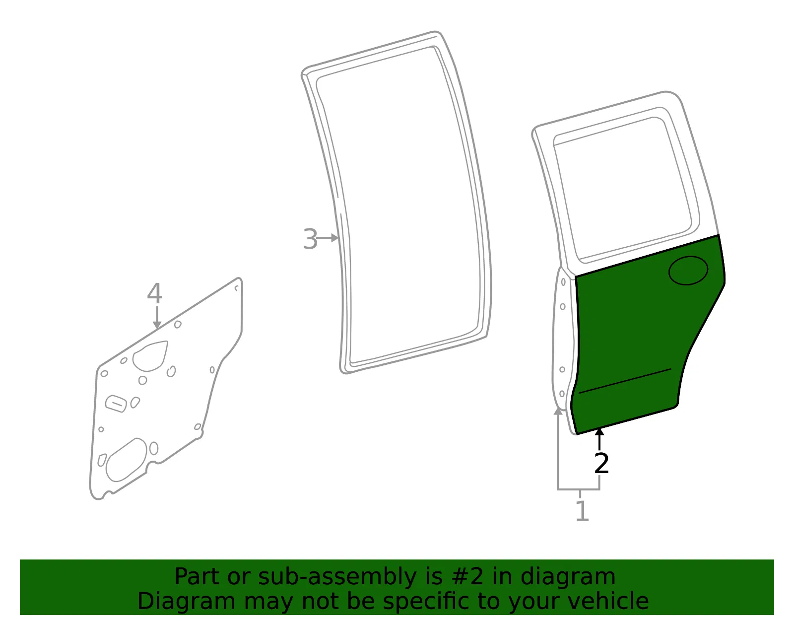 Outer Panel - Driver's Side (LH) - Mazda (EC01-73-030D) - view 2