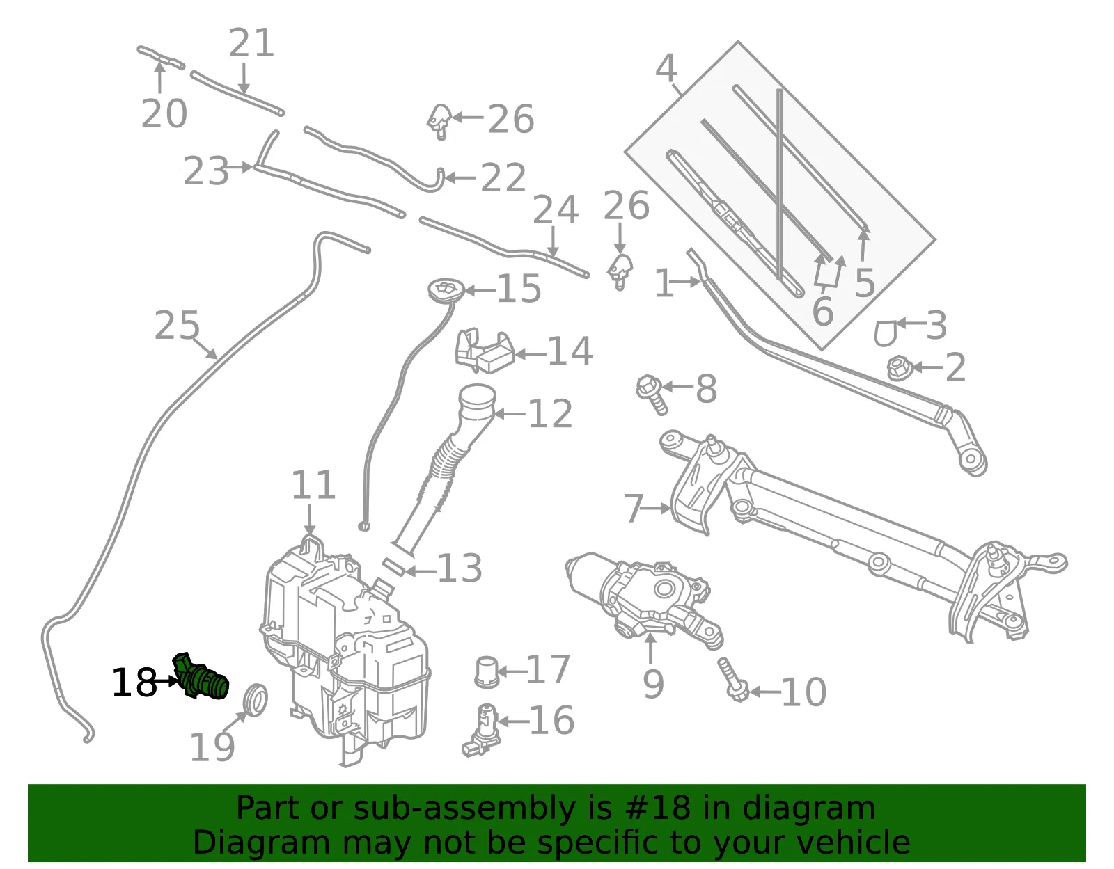 Washer Pump - Mazda (EG22-67-482) - view 3
