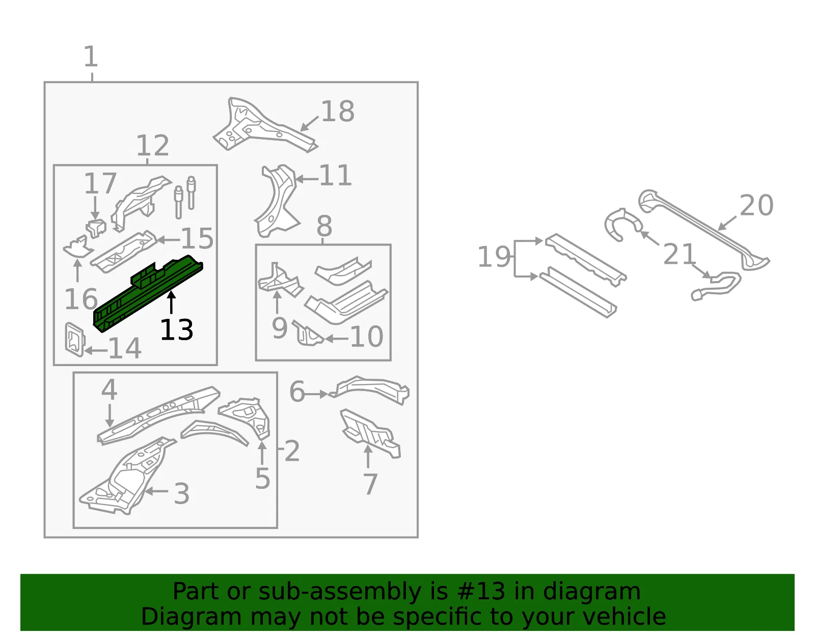 Frame R Side Inner - Mazda (f15153310a) - view 2