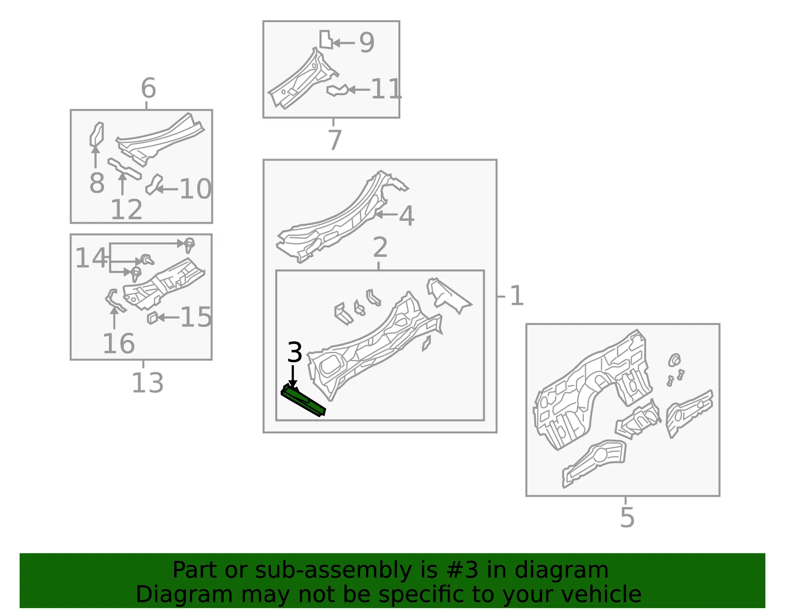 Plate L Cowl Upper - Mazda (fe0154580a) - view 2