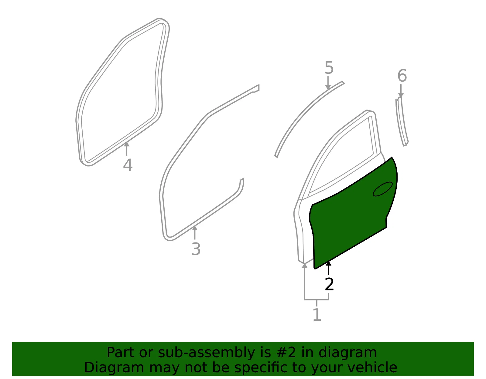 Outer Panel - Driver's Side (LH) - Mazda (FE87-59-031B) - view 2