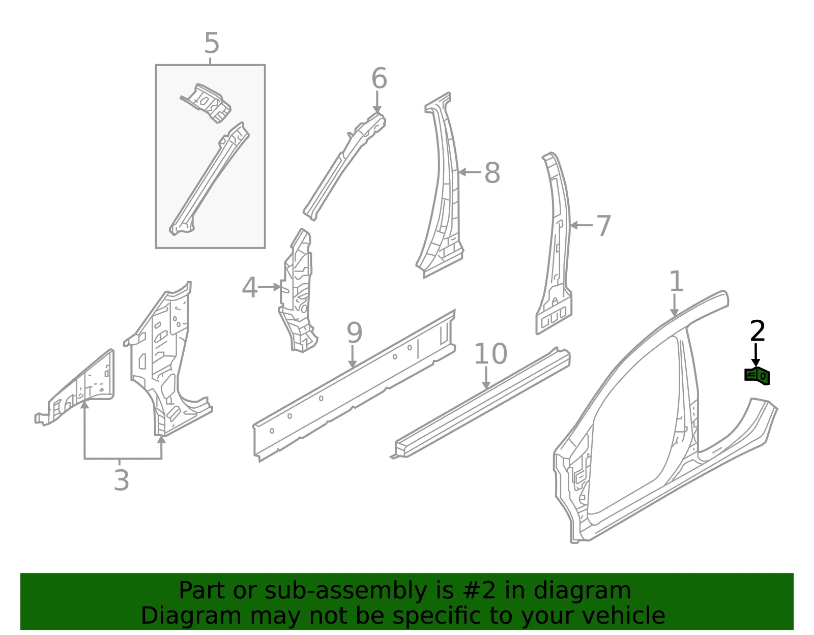 Aperture Panel Striker - Driver's Side (LH) - Nissan (G6691-3WCAA) - view 2
