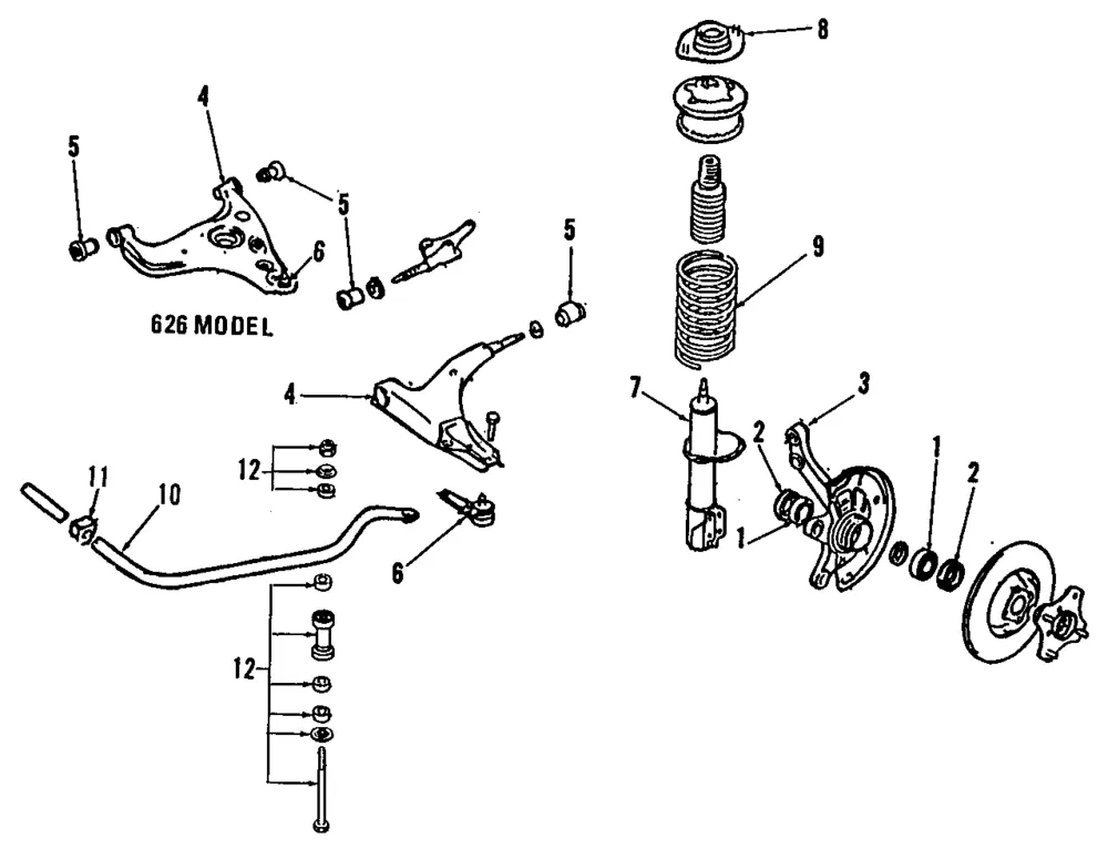 Damper Rt Frt - Passenger Side (RH) - Mazda (BH2M-34-700A)