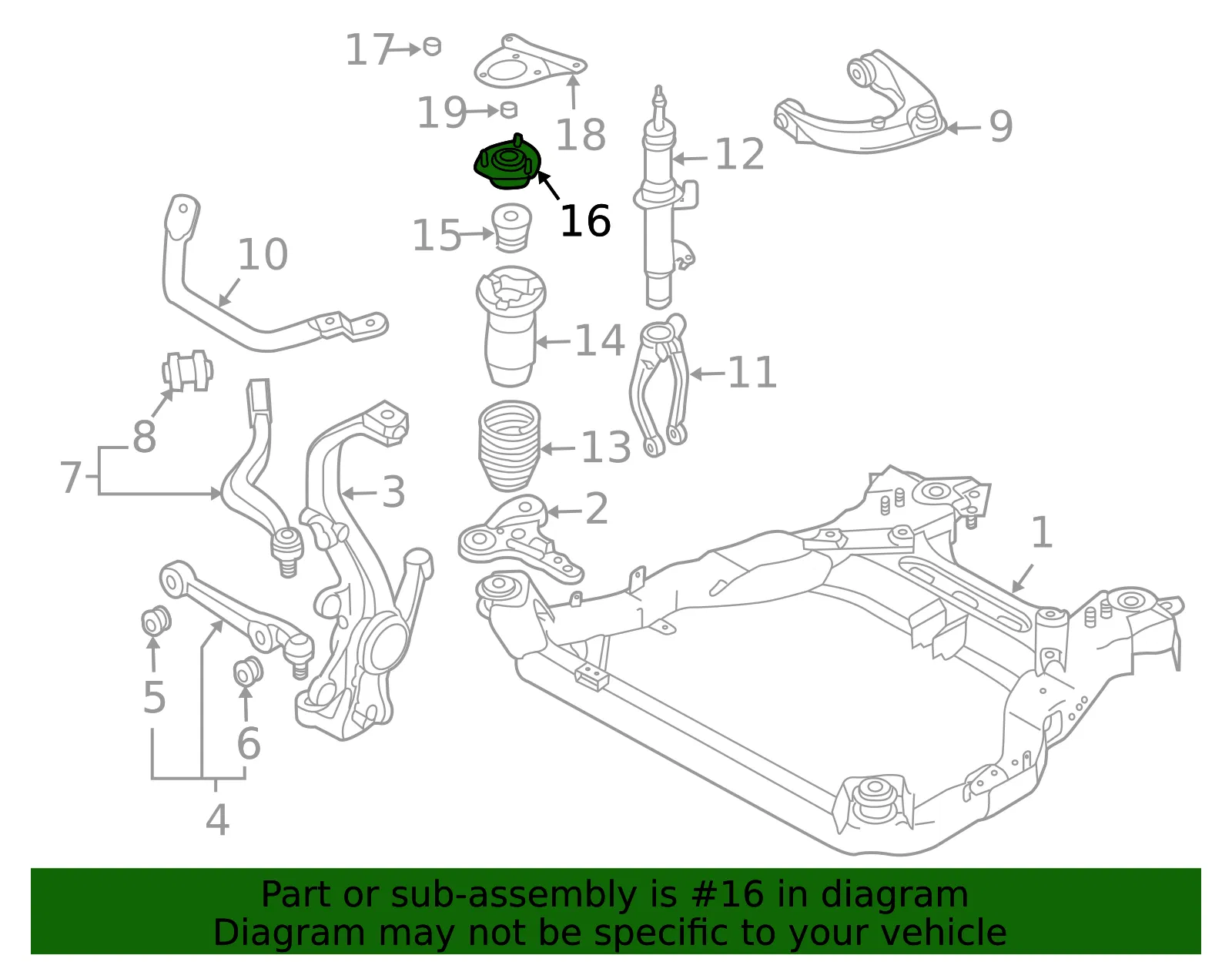 Upper Mount - Mazda (GN1G-34-38YA) - view 3