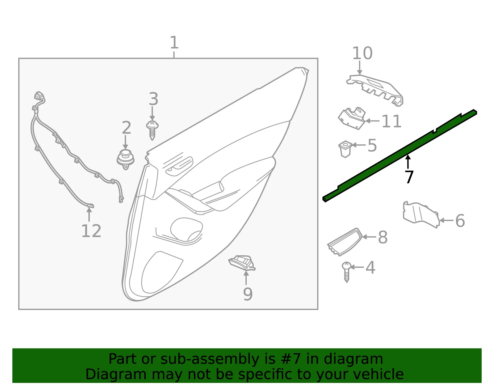 Belt Weather-Strip - Driver's Side (LH) - Mazda (GRT6-73-821A) - view 2